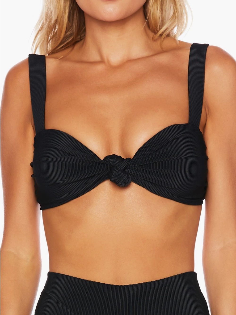 Beach Riot Sofia Knot Front Ribbed Bikini Top - Picture 1 of 7